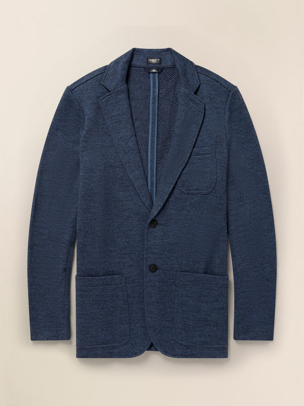 Faherty Inlet Knit Blazer (Tall) - Deep Navy Melange Men's Outerwear