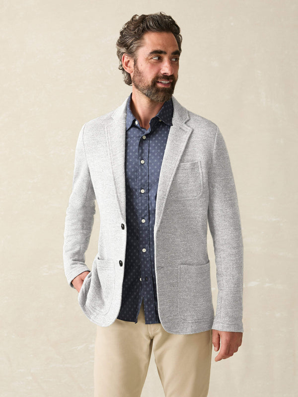 faherty Inlet Knit Blazer (Tall) - Heather Grey Men's Outerwear