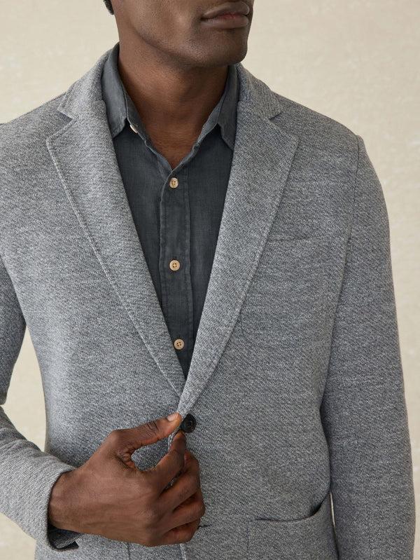 Faherty Inlet Knit Blazer (Tall) - Medium Grey Melange Men's Outerwear