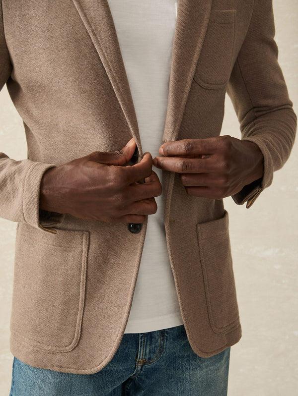 Faherty Inlet Knit Blazer - Walnut Melange Men's Outerwear
