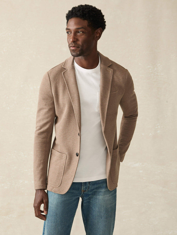 faherty Inlet Knit Blazer - Walnut Melange Men's Outerwear