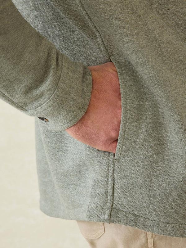 Faherty Inlet Knit CPO - Olive Brush Melange Men's Outerwear