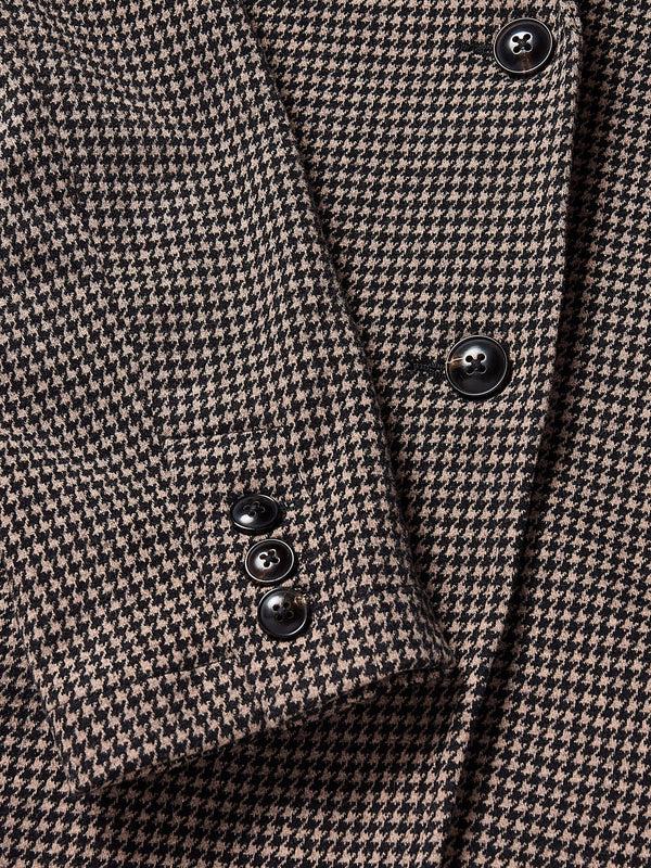 Faherty Inlet Knit Tweed Blazer - Mocha Mountain Houndstooth Women's Outerwear