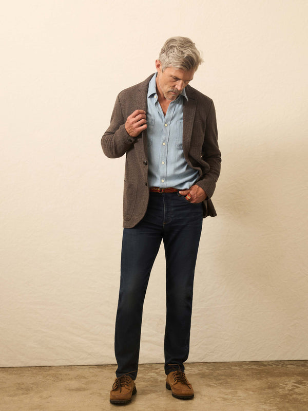 Faherty Inlet Knit Tweed Blazer - Woodland Herringbone Men's Outerwear