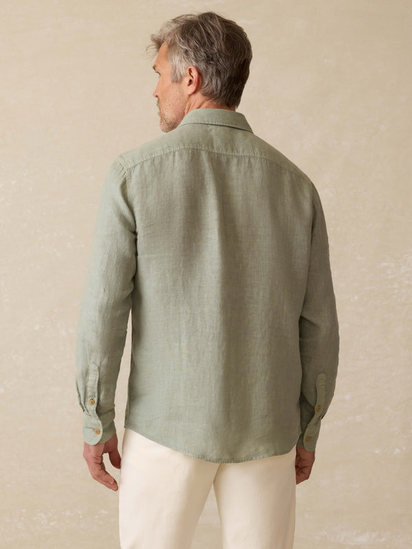 Faherty Irish Linen Safari Shirt - Sage Creek Men's Button Ups