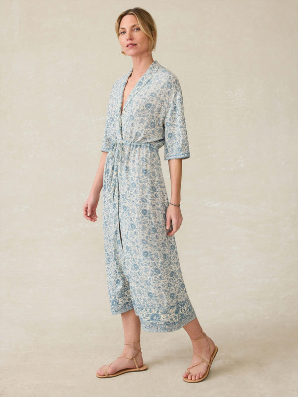 faherty Island Dress - Blue Water Floral Women's Dresses