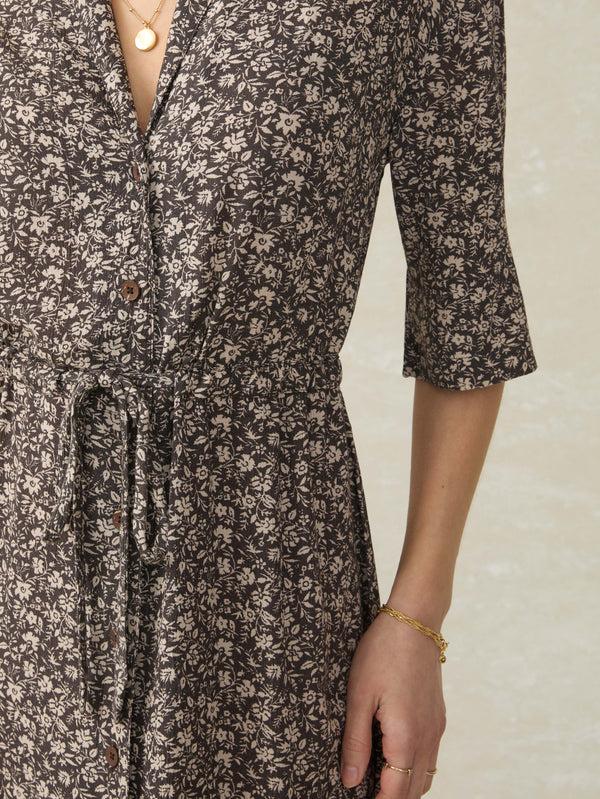 Faherty Island Dress - Charcoal Woodstock Floral Women's Dresses