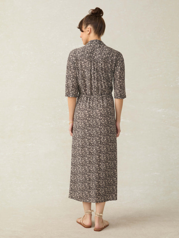 Faherty Island Dress - Charcoal Woodstock Floral Women's Dresses