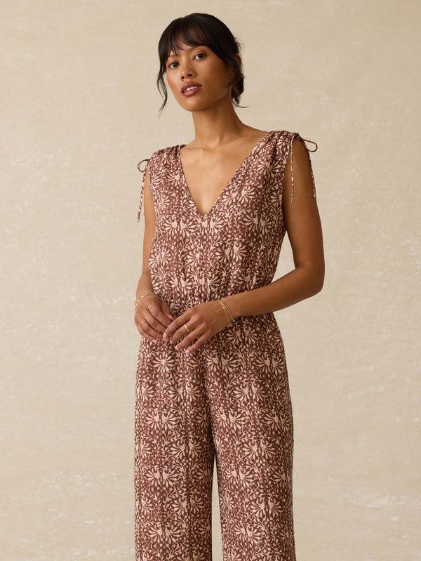 Faherty Jules Linen Jumpsuit - Sausalito Sunset Women's Dresses