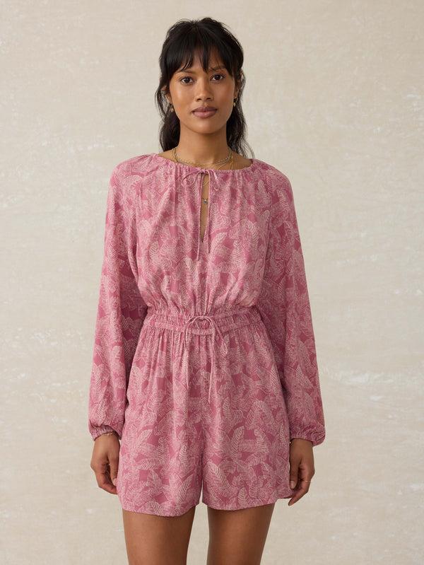 faherty Kai Romper - Dusty Rose Banana Leaf Women's Dresses