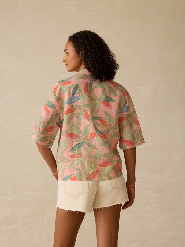 Faherty Kanoa Camp Shirt - Watercolor Palms Women's Button Ups
