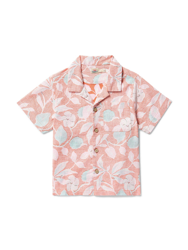 faherty Kids Breeze Camp Shirt - Ginger Floral Kid's Button Ups