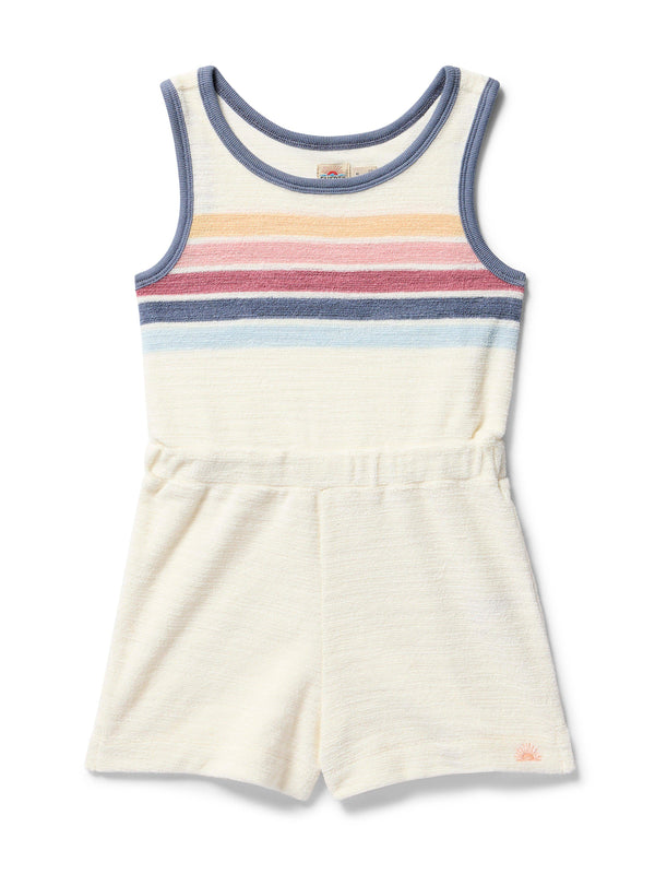 faherty Kids Cabana Towel Terry Romper - Seacoast Skyline Stripe Kid's Dresses