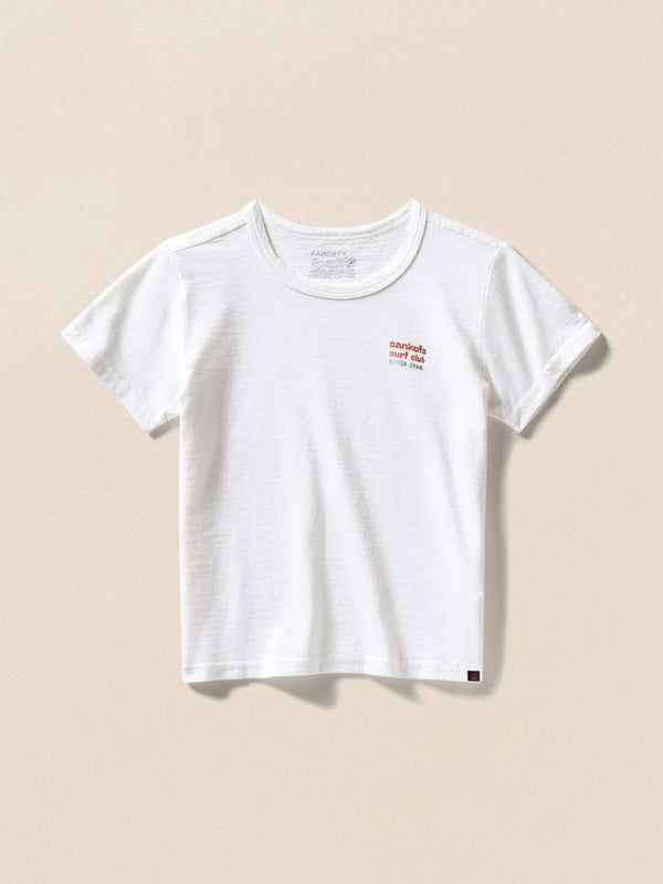 Faherty Kids Surf Ghana Short-Sleeve Flag Graphic Tee - White Kid's Knits