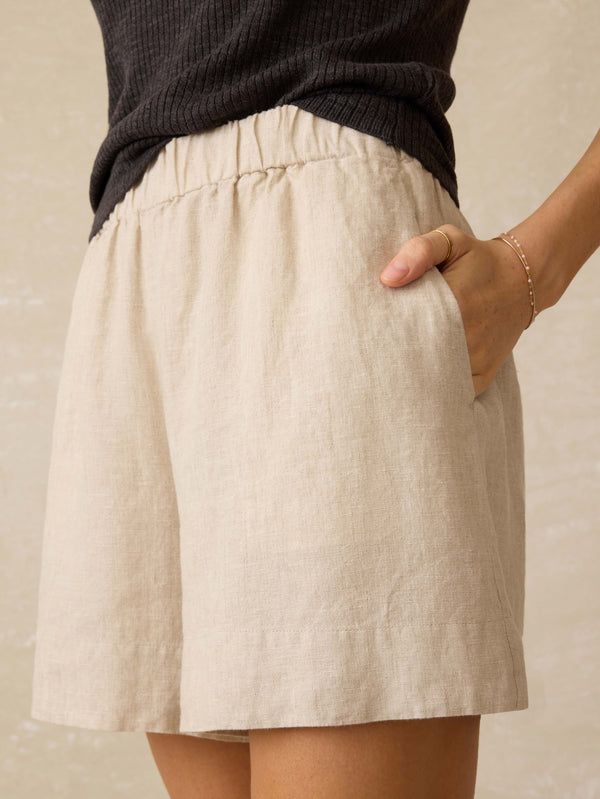 faherty Laguna Linen Bayview Short - Flax Women's Bottoms