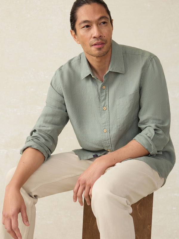 Faherty Laguna Linen Shirt - Fairfield Dobby Men's Button Ups