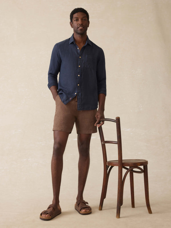 Faherty Laguna Linen Shirt - Island Navy Men's Button Ups