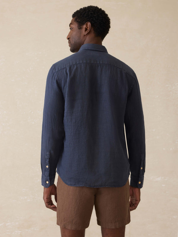 Faherty Laguna Linen Shirt - Island Navy Men's Button Ups