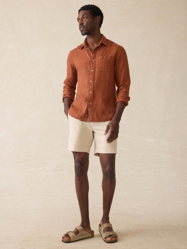 Faherty Laguna Linen Shirt - Summer Sienna Men's Button Ups