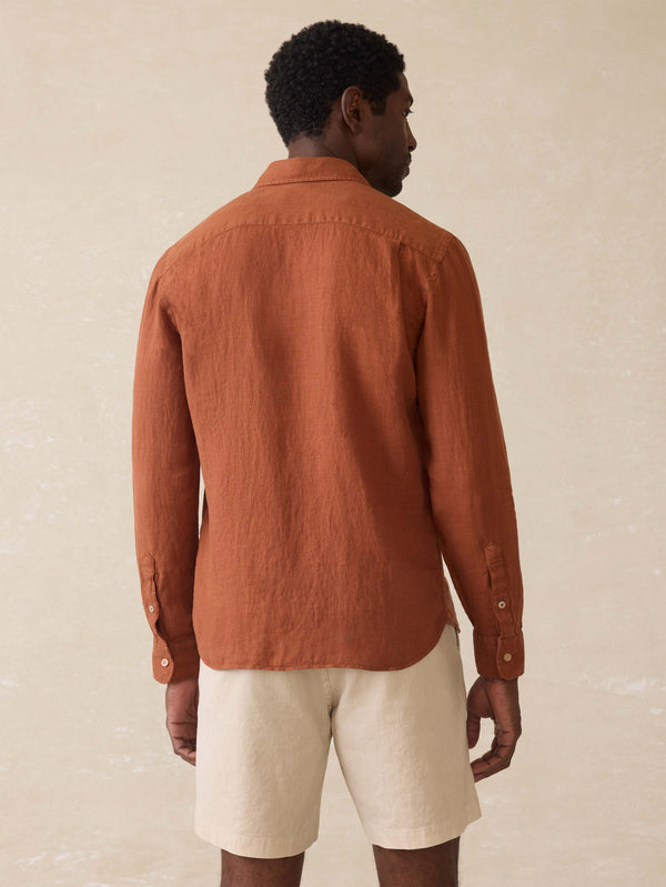 Faherty Laguna Linen Shirt - Summer Sienna Men's Button Ups