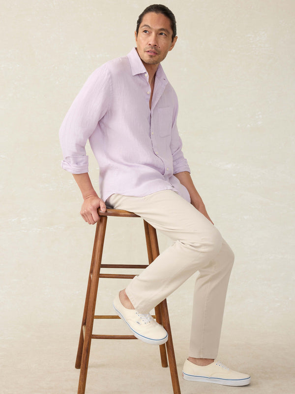 Faherty Laguna Linen Shirt - Wisteria Men's Button Ups
