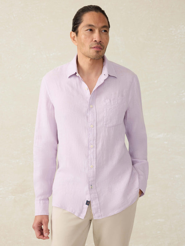 faherty Laguna Linen Shirt - Wisteria Men's Button Ups