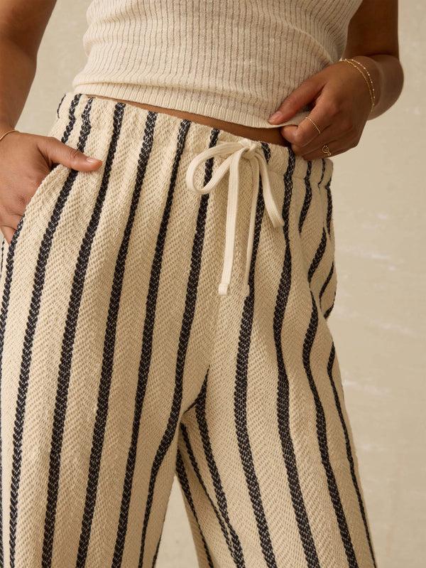 Faherty Laidback Dockside Pant - Moon Shadow Stripe Women's Bottoms