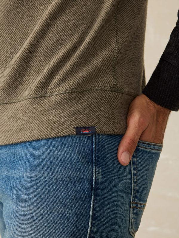 Faherty Legend™ Baseball Sweater Crew - Mossy Charcoal Men's Hoodies U0026 Pullovers