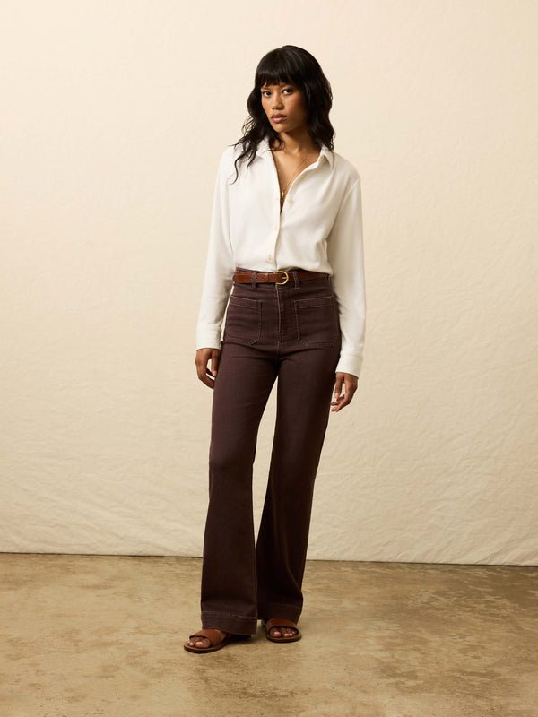 Faherty Legend™ Classic Sweater Shirt - Pure White Twill Women's Button Ups