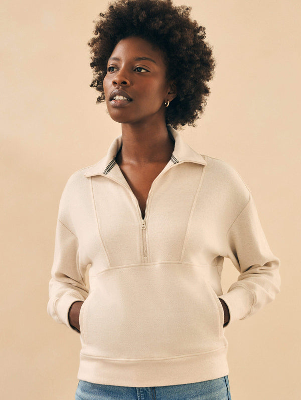 faherty Legend™ Lounge Half Zip Sweatshirt - Off White Women's Hoodies u0026 Pullovers