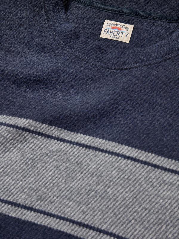 Faherty Legend™ Surf Stripe Sweater Crew - Brighton Navy Surf Stripe Men's Hoodies U0026 Pullovers