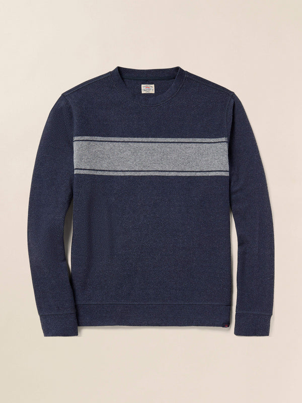 Faherty Legend™ Surf Stripe Sweater Crew - Brighton Navy Surf Stripe Men's Hoodies U0026 Pullovers
