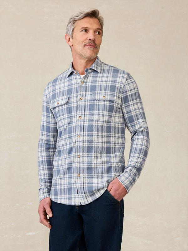 faherty Legend™ Sweater Shirt - Aegean Sand Plaid Men's Button Ups