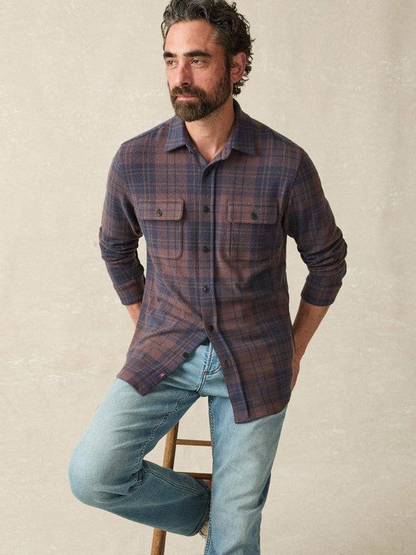Faherty Legend™ Sweater Shirt - Blue Mountain Plaid Men's Button Ups