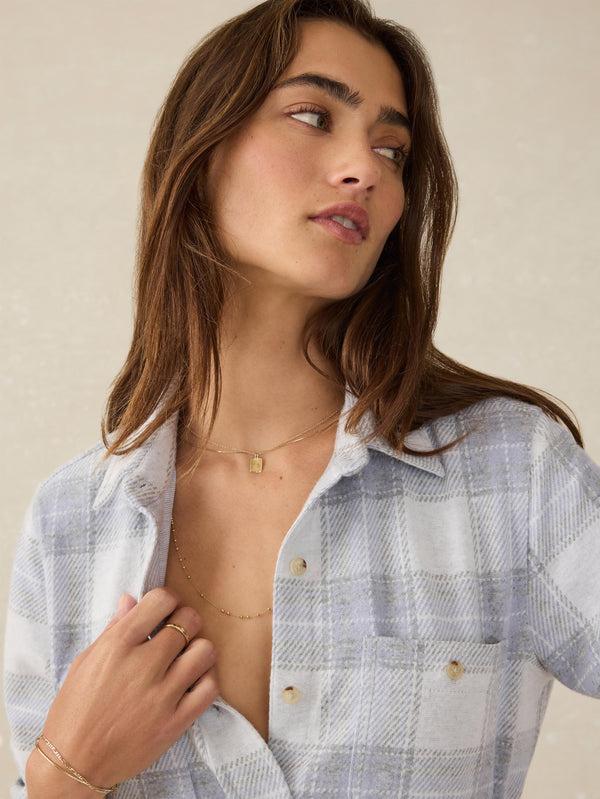Faherty Legend™ Sweater Shirt - Blue Ravine Plaid Women's Button Ups