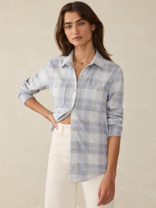 Faherty Legend™ Sweater Shirt - Blue Ravine Plaid Women's Button Ups
