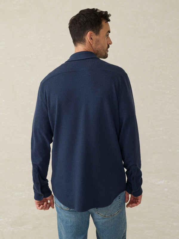 Faherty Legend™ Sweater Shirt - Brighton Navy Twill Men's Button Ups