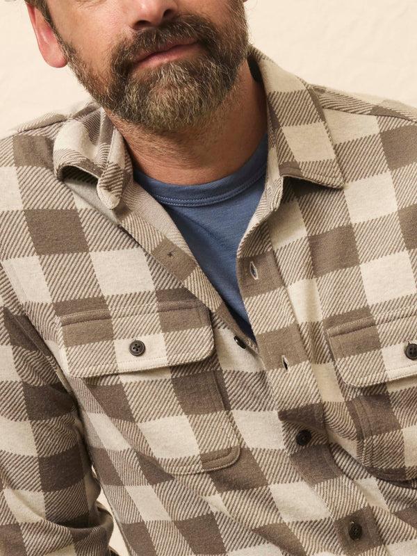 Faherty Legend™ Sweater Shirt - Brown Oat Buffalo Men's Button Ups