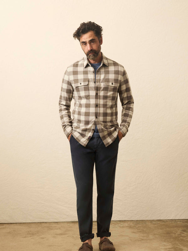 Faherty Legend™ Sweater Shirt - Brown Oat Buffalo Men's Button Ups