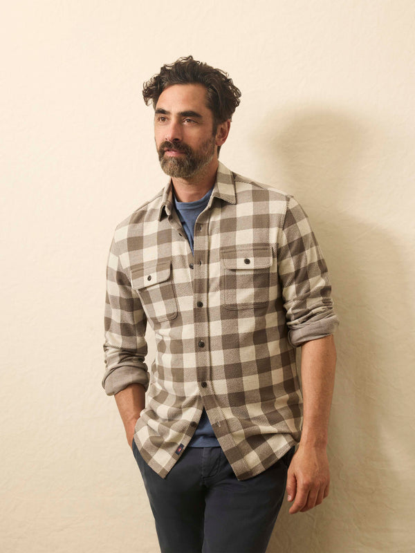faherty Legend™ Sweater Shirt - Brown Oat Buffalo Men's Button Ups