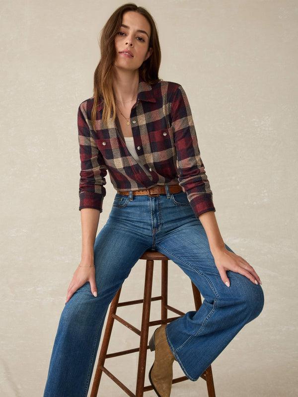 Faherty Legend™ Sweater Shirt - Burchfield Plaid Women's Button Ups