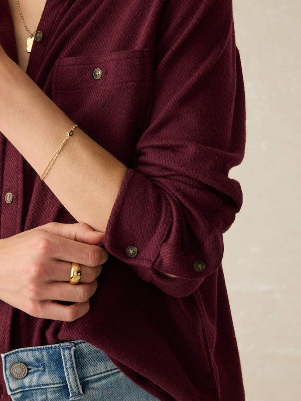 Faherty Legend™ Sweater Shirt - Burgundy Twill Women's Button Ups