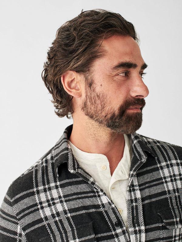 Faherty Legend™ Sweater Shirt - Charcoal Bone Plaid Men's Button Ups