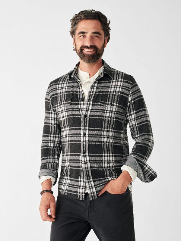 faherty Legend™ Sweater Shirt - Charcoal Bone Plaid Men's Button Ups