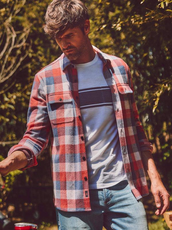 Faherty Legend™ Sweater Shirt - Cherry Blue Buffalo Men's Button Ups