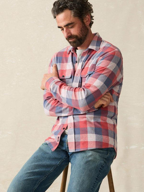 Faherty Legend™ Sweater Shirt - Cherry Blue Buffalo Men's Button Ups