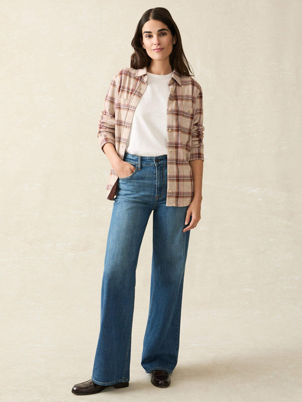 Faherty Legend™ Sweater Shirt - Cranberry Haze Women's Button Ups