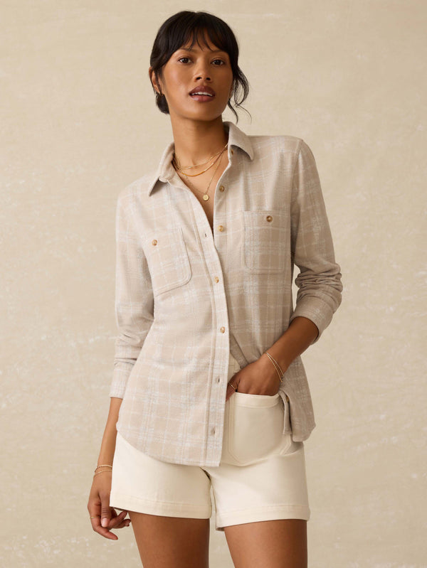 faherty Legend™ Sweater Shirt - Desert Plains Plaid Women's Button Ups