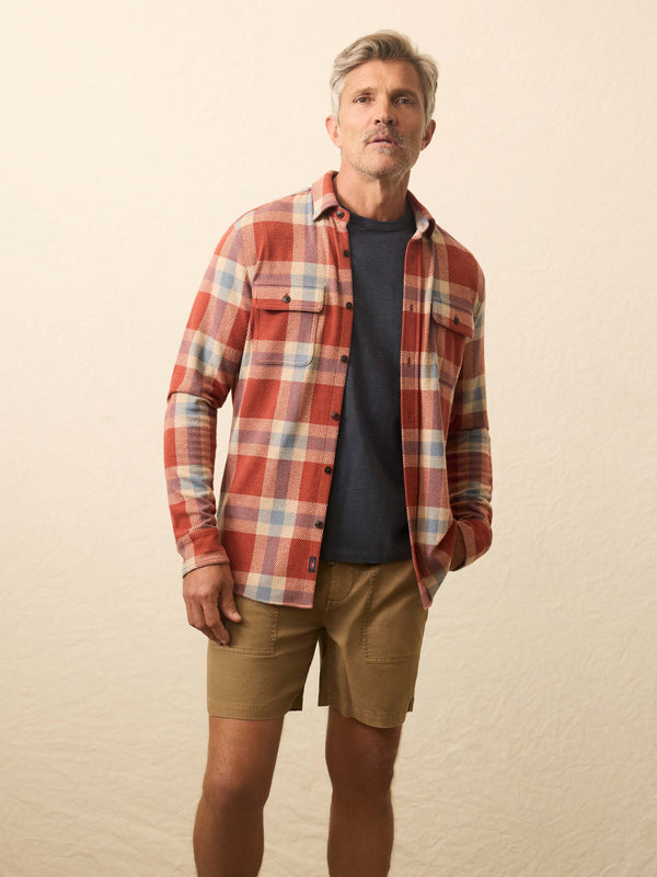 faherty Legend™ Sweater Shirt (Double Pocket) - Copper Falls Plaid Men's Button Ups