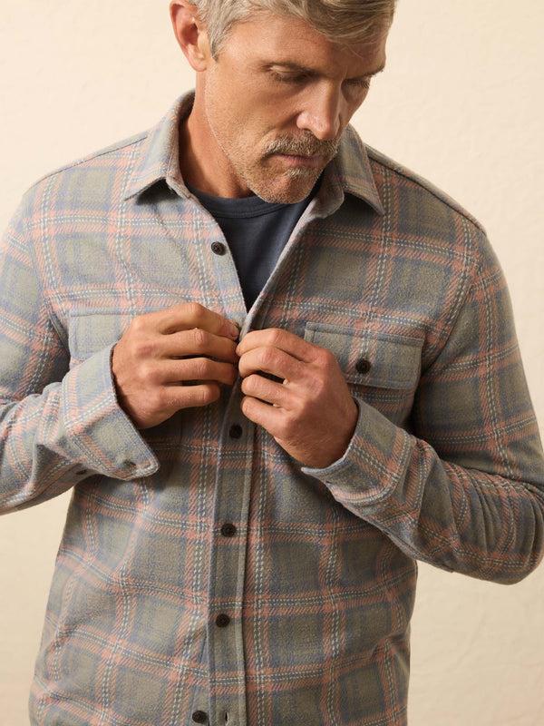 Faherty Legend™ Sweater Shirt (Double Pocket) - Forest Rose Plaid Men's Button Ups